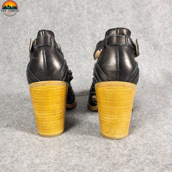 Latigo Jasmine Ankle Booties Black Adjustable Strap Block Heels Women's Size 7 M - Picture 7 of 11